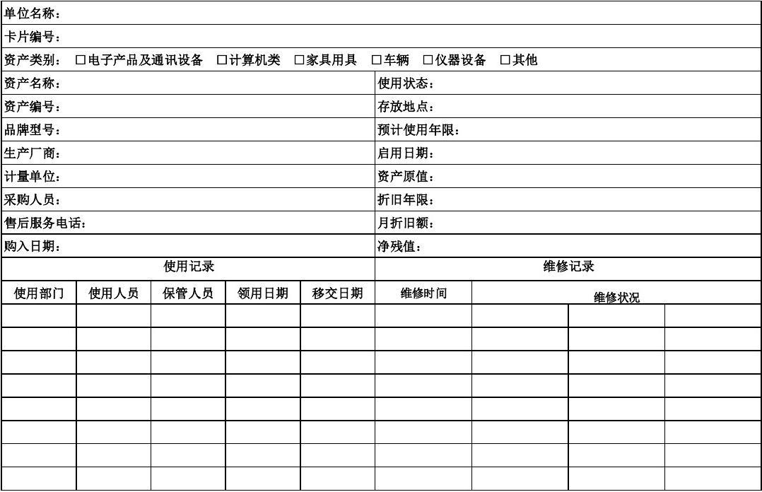 如何高效管理各類資產？基于通訊設備修理的固定資產卡片模板詳解
